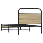 vidaXL Posteľný rám bez matraca 107x203 cm dub sonoma kompozitné drevo – Obrázok 7