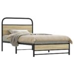 vidaXL Posteľný rám bez matraca 107x203 cm dub sonoma kompozitné drevo