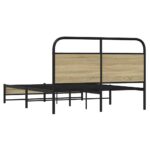 vidaXL Posteľný rám bez matraca 135x190 cm dub sonoma kompozitné drevo – Obrázok 7