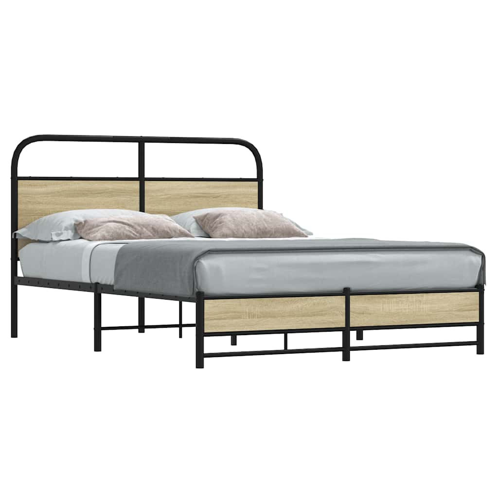 VXL8721158565211_m_en_hd_1.jpg vidaXL Posteľný rám bez matraca 135x190 cm dub sonoma kompozitné drevo – Obrázok 1