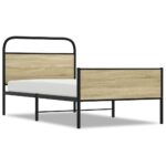 vidaXL Posteľný rám bez matraca 90x190 cm dub sonoma kompozitné drevo – Obrázok 2