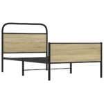 vidaXL Posteľný rám bez matraca 90x190 cm dub sonoma kompozitné drevo – Obrázok 3