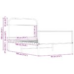 vidaXL Posteľný rám bez matraca 90x190 cm dub sonoma kompozitné drevo – Obrázok 9
