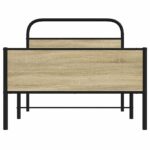 vidaXL Posteľný rám bez matraca 90x200 cm dub sonoma kompozitné drevo – Obrázok 5