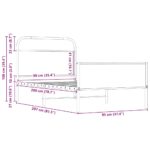 vidaXL Posteľný rám bez matraca 90x200 cm dub sonoma kompozitné drevo – Obrázok 9