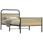 vidaXL Posteľný rám bez matraca 90x200 cm dub sonoma kompozitné drevo