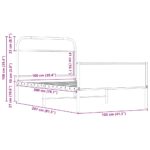 vidaXL Posteľný rám bez matraca 100x200 cm dub sonoma kompozitné drevo – Obrázok 9