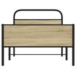 vidaXL Posteľný rám bez matraca 107x203 cm dub sonoma kompozitné drevo – Obrázok 5