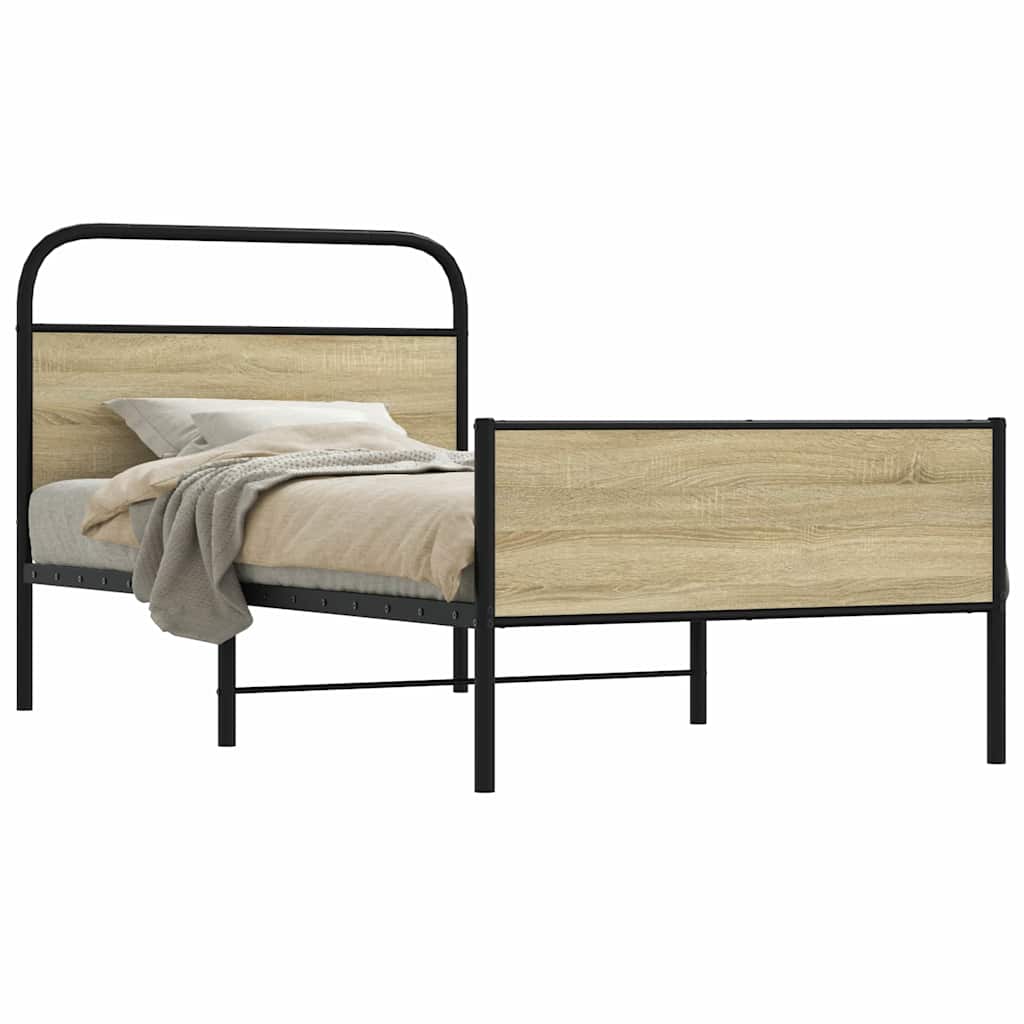 VXL8721158565365_m_en_hd_1.jpg vidaXL Posteľný rám bez matraca 107x203 cm dub sonoma kompozitné drevo – Obrázok 1