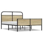 vidaXL Posteľný rám bez matraca 140x200 cm dub sonoma kompozitné drevo – Obrázok 2
