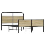 vidaXL Posteľný rám bez matraca 140x200 cm dub sonoma kompozitné drevo – Obrázok 3