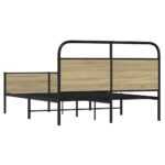 vidaXL Posteľný rám bez matraca 140x200 cm dub sonoma kompozitné drevo – Obrázok 7