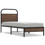 vidaXL Posteľný rám bez matraca 80x200 cm hnedý dub kompozitné drevo – Obrázok 2
