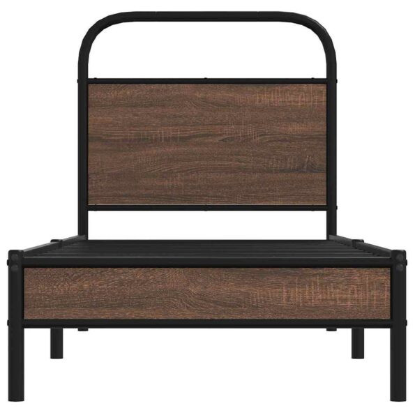 vidaXL Posteľný rám bez matraca 80x200 cm hnedý dub kompozitné drevo – Obrázok 5
