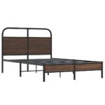 vidaXL Posteľný rám bez matraca 135x190 cm hnedý dub kompozitné drevo – Obrázok 3