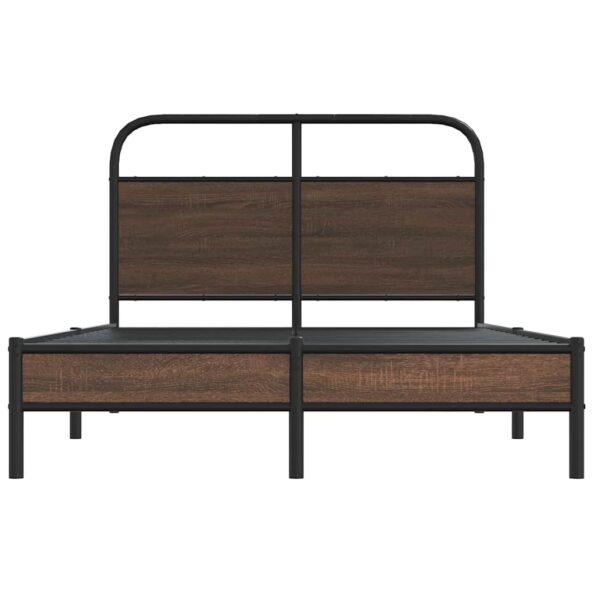 vidaXL Posteľný rám bez matraca 135x190 cm hnedý dub kompozitné drevo – Obrázok 5