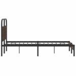 vidaXL Posteľný rám bez matraca 135x190 cm hnedý dub kompozitné drevo – Obrázok 6