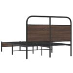 vidaXL Posteľný rám bez matraca 135x190 cm hnedý dub kompozitné drevo – Obrázok 7