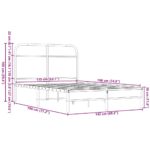 vidaXL Posteľný rám bez matraca 135x190 cm hnedý dub kompozitné drevo – Obrázok 9
