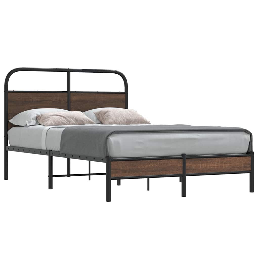 VXL8721158565570_m_en_hd_1.jpg vidaXL Posteľný rám bez matraca 135x190 cm hnedý dub kompozitné drevo – Obrázok 1