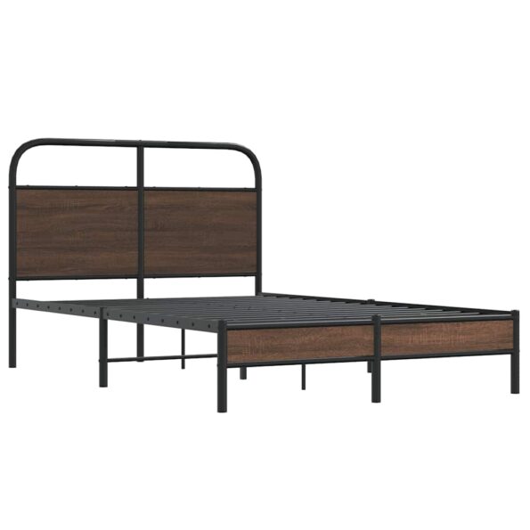 vidaXL Posteľný rám bez matraca 140x200 cm hnedý dub kompozitné drevo – Obrázok 3