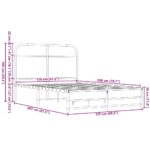 vidaXL Posteľný rám bez matraca 120x200 cm hnedý dub kompozitné drevo – Obrázok 9