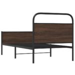 vidaXL Posteľný rám bez matraca 90x190 cm hnedý dub kompozitné drevo – Obrázok 7