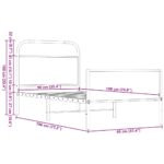 vidaXL Posteľný rám bez matraca 90x190 cm hnedý dub kompozitné drevo – Obrázok 9