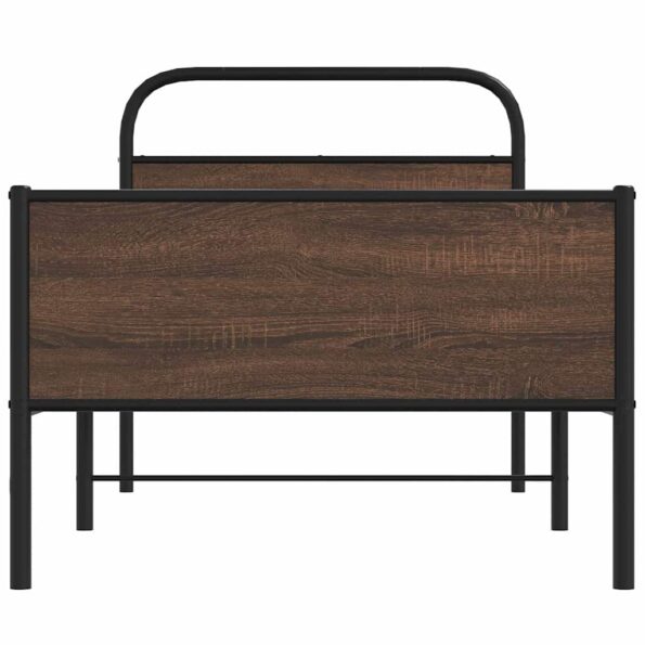 vidaXL Posteľný rám bez matraca 100x190 cm hnedý dub kompozitné drevo – Obrázok 5