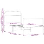 vidaXL Posteľný rám bez matraca 100x190 cm hnedý dub kompozitné drevo – Obrázok 9