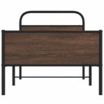 vidaXL Posteľný rám bez matraca 107x203 cm hnedý dub kompozitné drevo – Obrázok 5