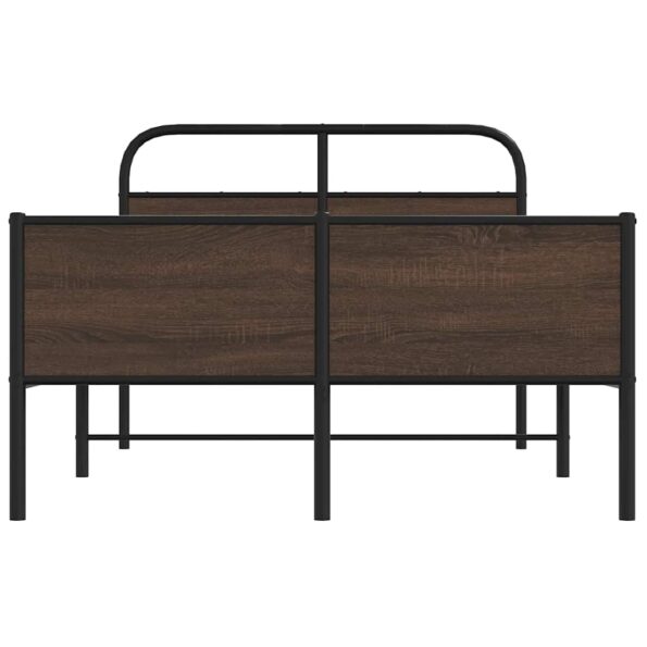 vidaXL Posteľný rám bez matraca 120x190 cm hnedý dub kompozitné drevo – Obrázok 5