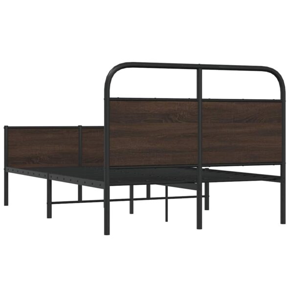vidaXL Posteľný rám bez matraca 120x190 cm hnedý dub kompozitné drevo – Obrázok 7