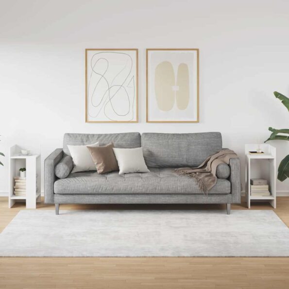 vidaXL Bočné stolíky 2 ks s policou biele 25,5x27x60 cm – Obrázok 3