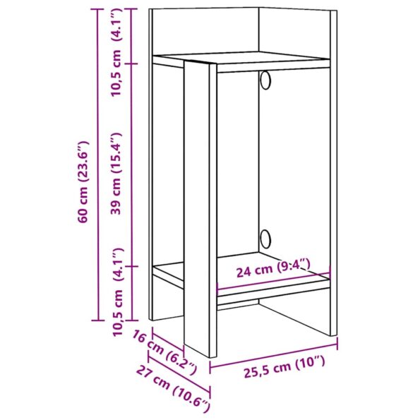 vidaXL Bočné stolíky 2 ks s policou čierny 25,5x27x60 cm – Obrázok 10