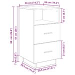 vidaXL Nočný stolík s 2 zásuvkami čierne 36x36x68 cm – Obrázok 11