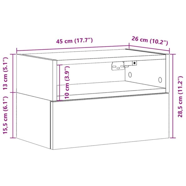 vidaXL Nástenné nočné stolíky 2 ks čierne 45x26x28,5 cm – Obrázok 11