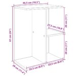 vidaXL Nočný stolík betónovosivý 46,5x29x61 cm spracované drevo – Obrázok 10