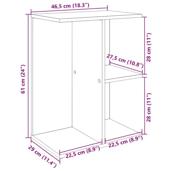 vidaXL Nočný stolík betónovosivý 46,5x29x61 cm spracované drevo – Obrázok 10