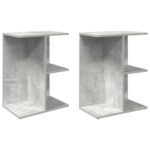 vidaXL Nočné stolíky 2 ks betónovosivý 46,5x29x61 cm spracované drevo – Obrázok 2
