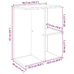 vidaXL Nočné stolíky 2 ks betónovosivý 46,5x29x61 cm spracované drevo – Obrázok 11