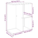 vidaXL Nočné stolíky 2 ks dymový dub 46,5x29x61 cm kompozitné drevo – Obrázok 11