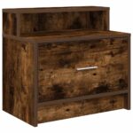 vidaXL Nočný stolík so zásuvkou tmavý dub 51x31x47 cm – Obrázok 2