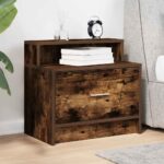 vidaXL Nočný stolík so zásuvkou tmavý dub 51x31x47 cm – Obrázok 3