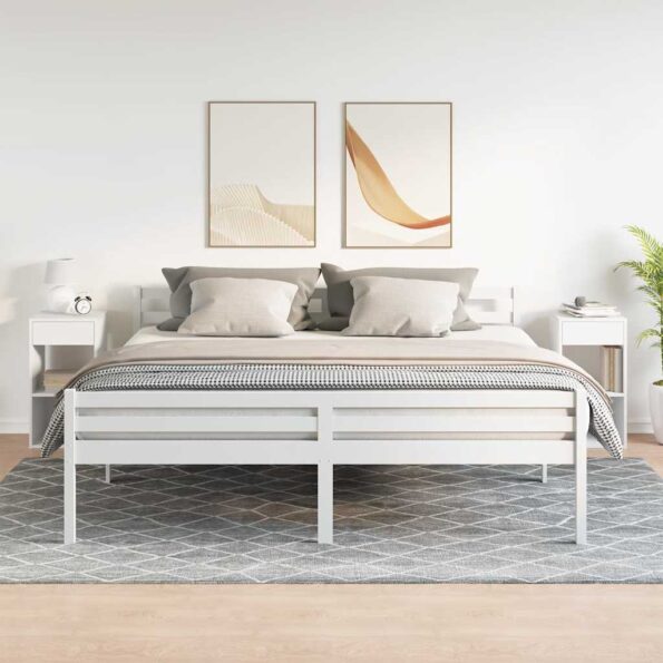 vidaXL Nočné skrinky so zásuvkou 2 ks biele 35x34x66,5 cm – Obrázok 3