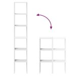 vidaXL Knižnice 2 ks stohovateľné biele 30x30x80 cm kompozitné drevo – Obrázok 7