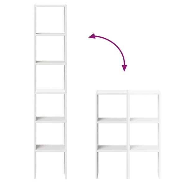 vidaXL Knižnice 2 ks stohovateľné biele 30x30x80 cm kompozitné drevo – Obrázok 7