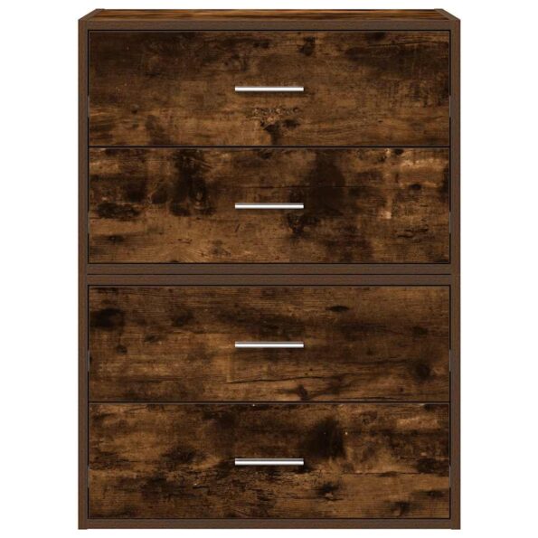 vidaXL Skrinky s 2 zásuvkami 2 ks tmavý dub kompozitné drevo – Obrázok 4