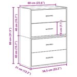 vidaXL Skrinky s 2 zásuvkami 2 ks tmavý dub kompozitné drevo – Obrázok 10