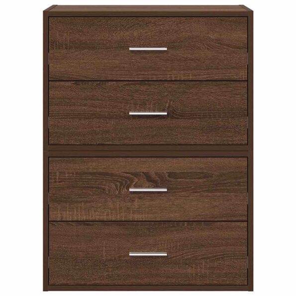 vidaXL Skrinky s 2 zásuvkami 2 ks hnedý dub kompozitné drevo – Obrázok 4